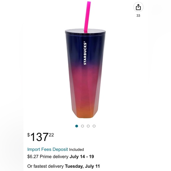 (2) Starbucks Stainless Ombré Tumblers - Picture 9 of 10
